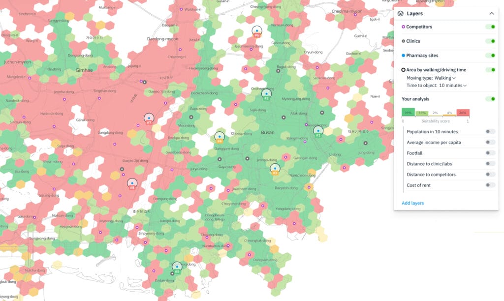 Step 2: Create analysis with important criteria. Get ranking for your locations.