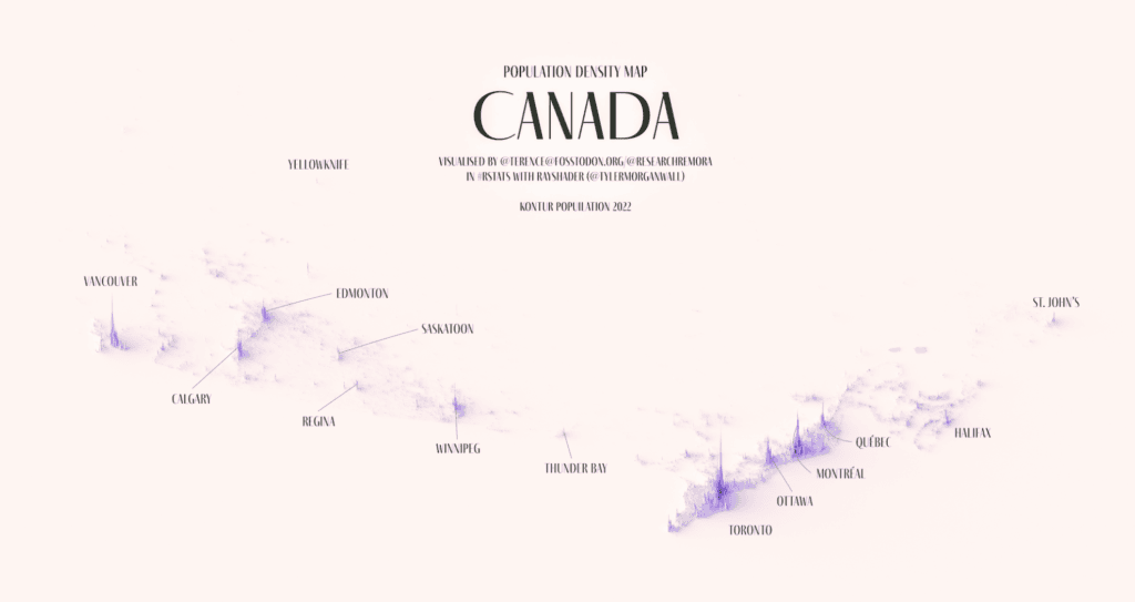 Canada population density map