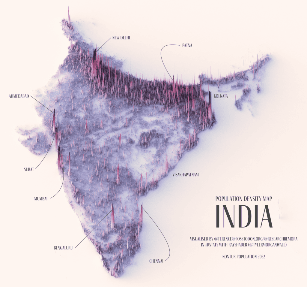 India population density map