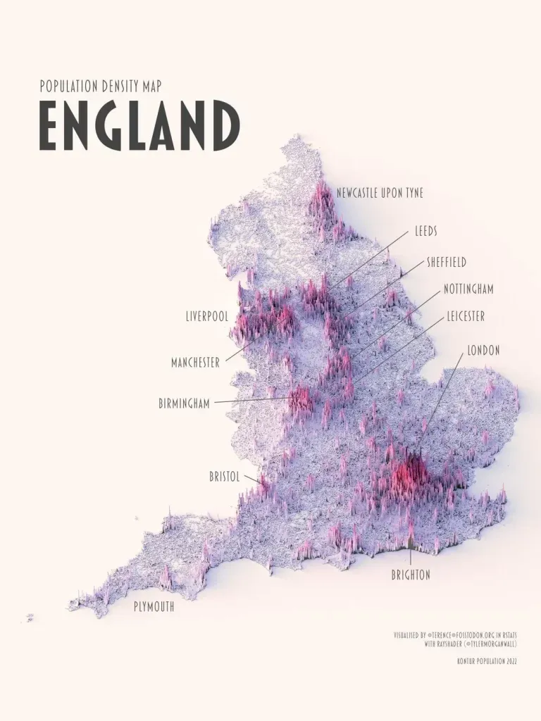 England population density map