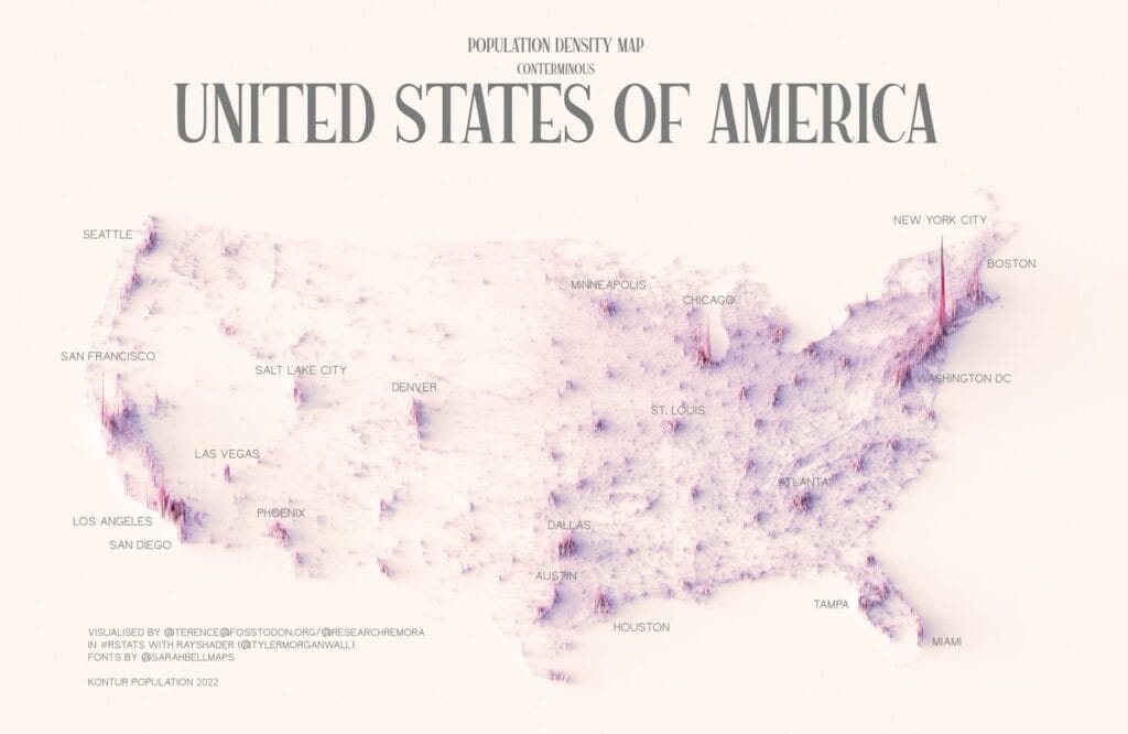 US population density map
