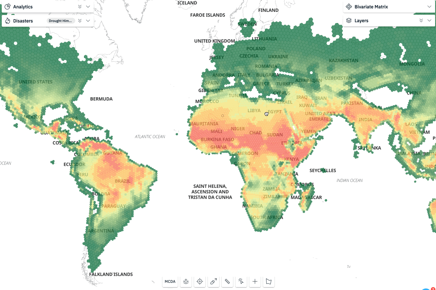 Global heat wave risk map