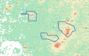 Map showing the area affected by the July 3, 2025 flash floods in central Texas, with population and GDP exposure data visualized.